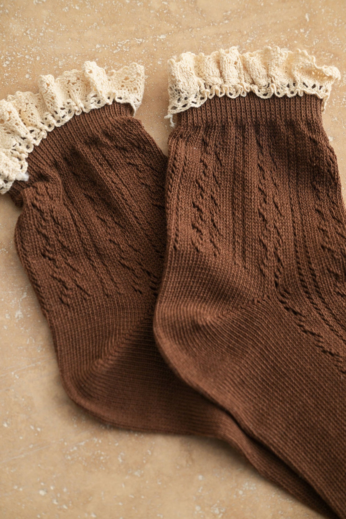 Pointelle Lace Trim Socks