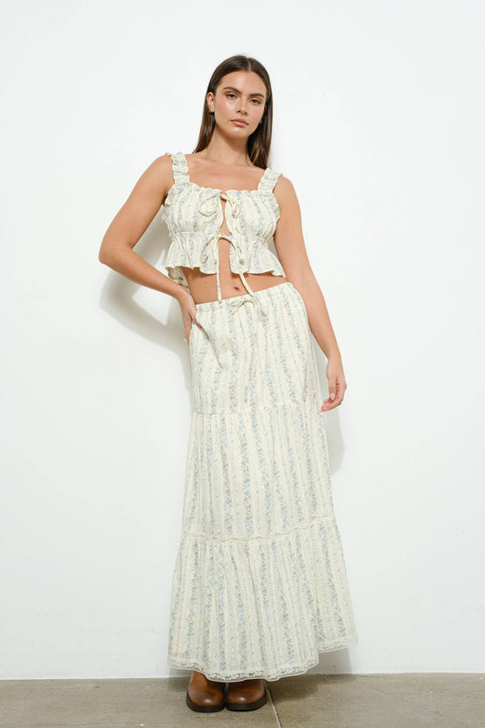 Cream Cottage maxi Skirt