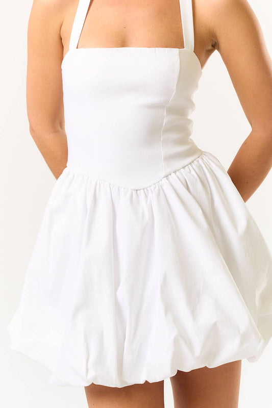 Mini Halter Bubble Hem Dress