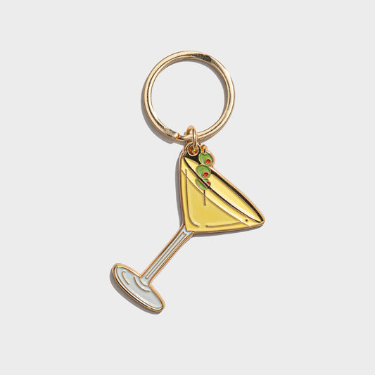 Olive Dirty Martini Enamel Keychain Bag Charm