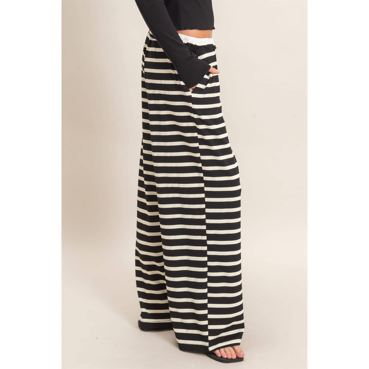 Striped Wide-Leg Pants