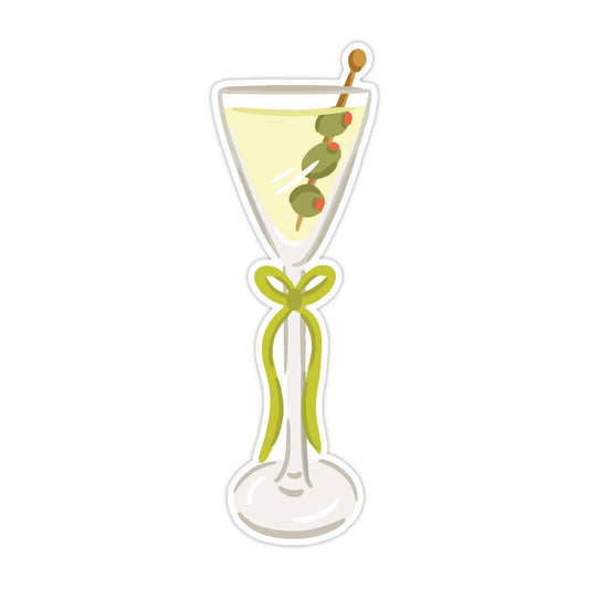 Green Bow Martini Die Cut Bookmark