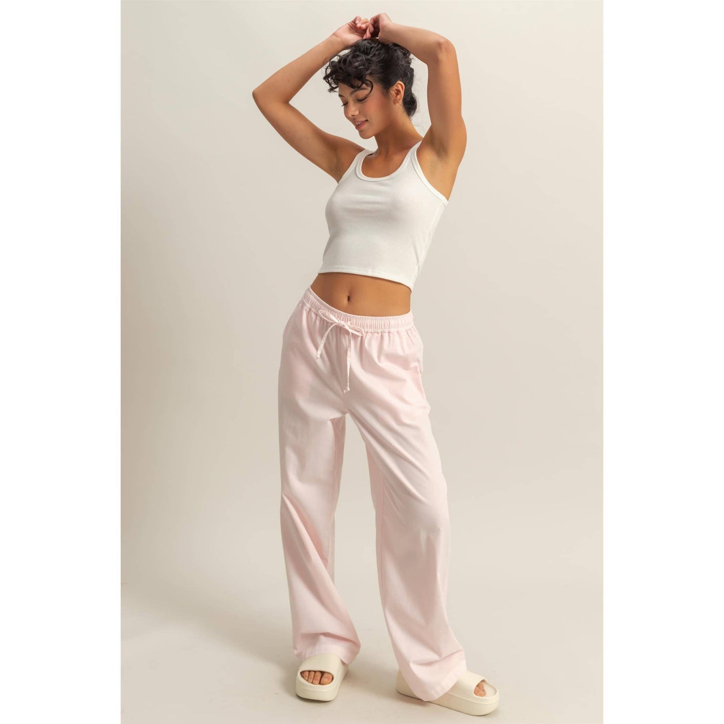 Casual Drawstring Straight Leg Pants