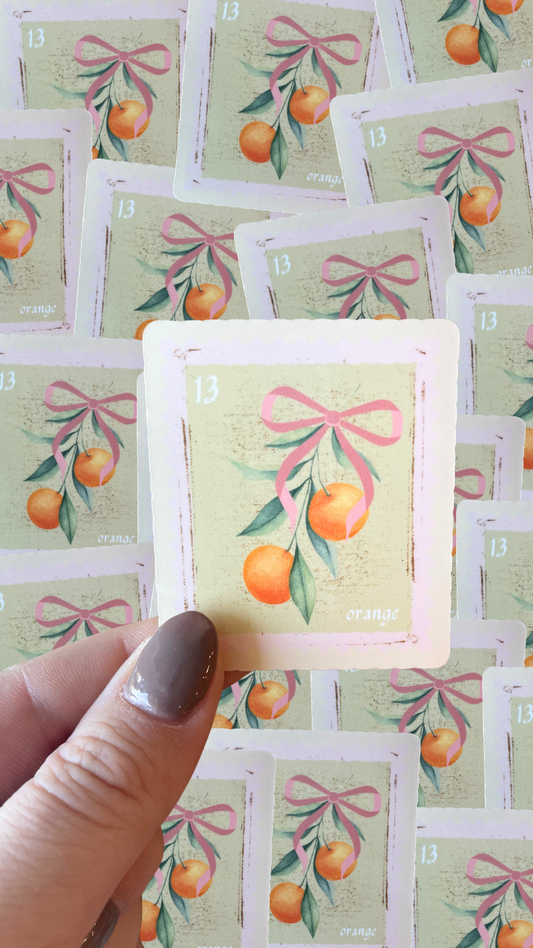 Vintage Orange Stamp Sticker