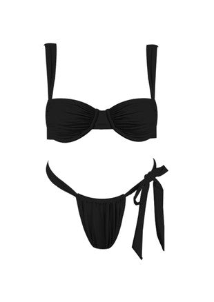 Black Side Tie Bikini
