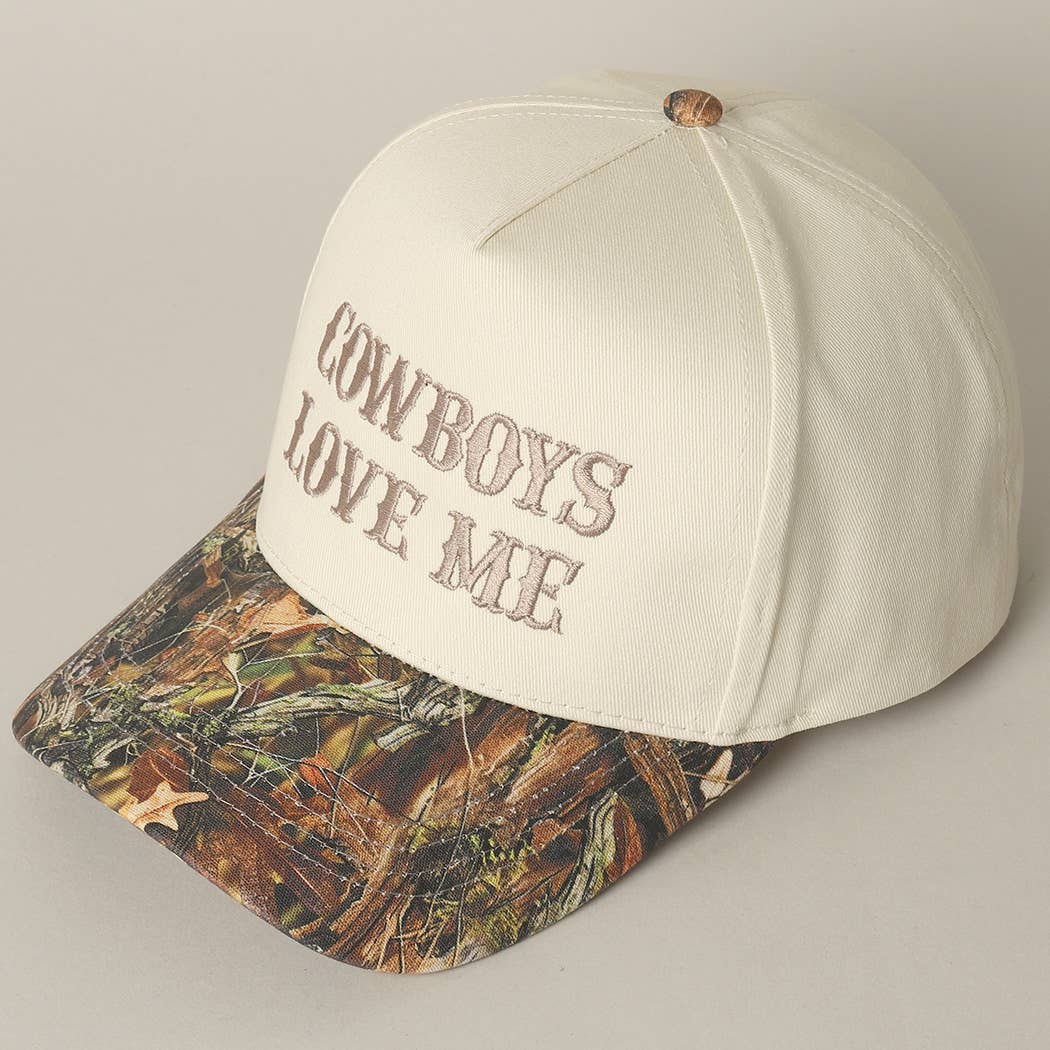 Cowboys Love Me Embroidery Camo Two-Tone Cap
