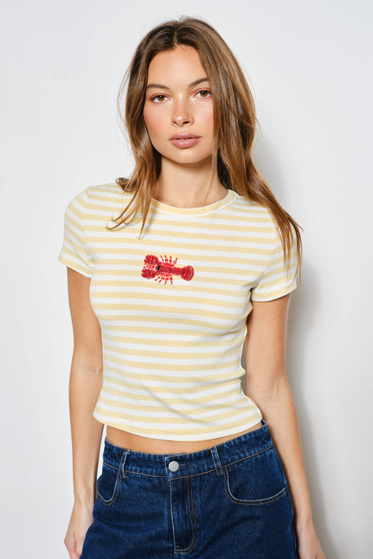 Lobster Beaded Tee