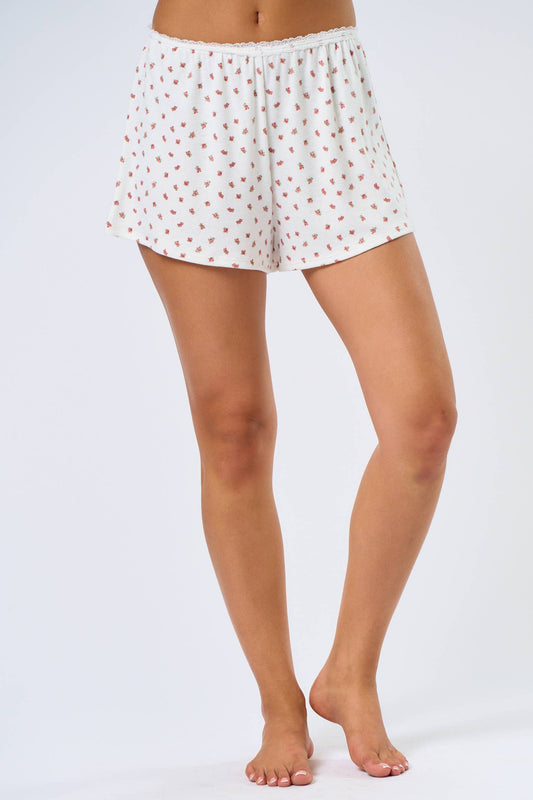 Pointelle Lace Edge Lounge Shorts