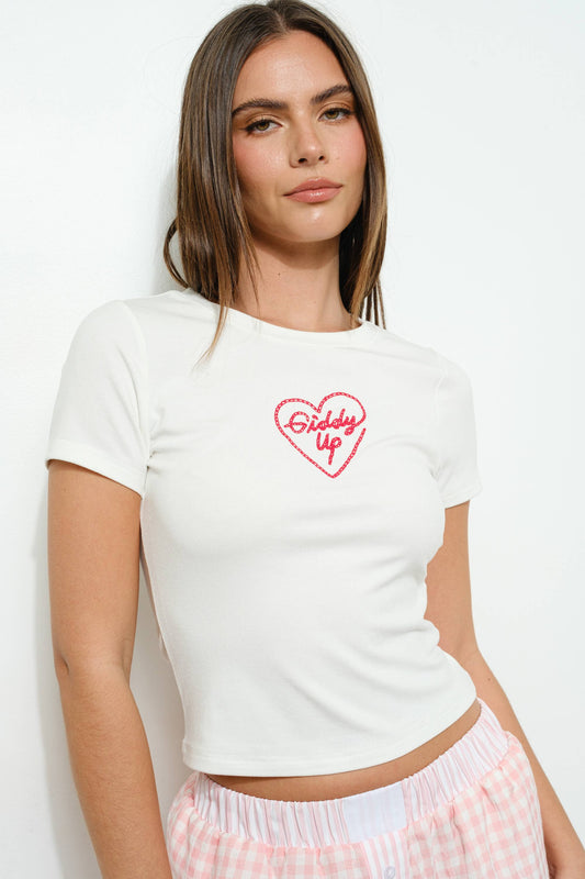 Giddy Up Tee Embroidery