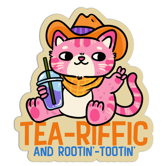 Tea-Riffic Cat Stickers