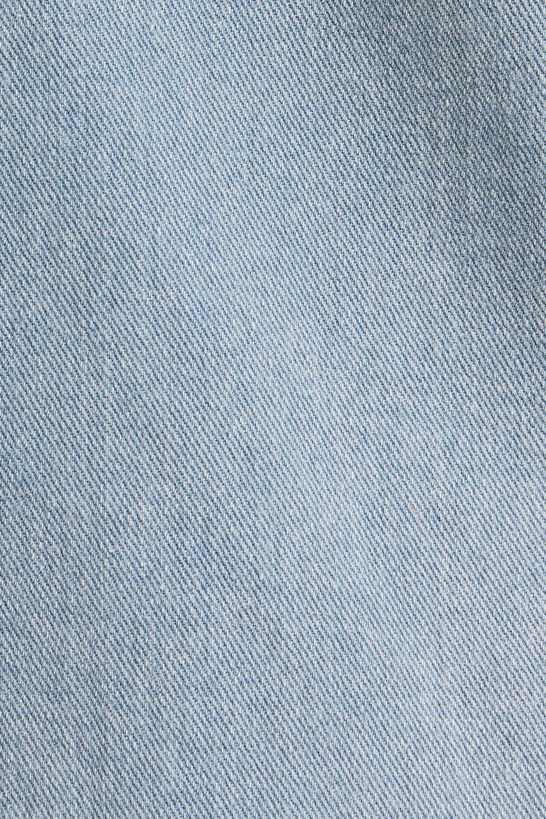 Puff sleeve collared denim dress