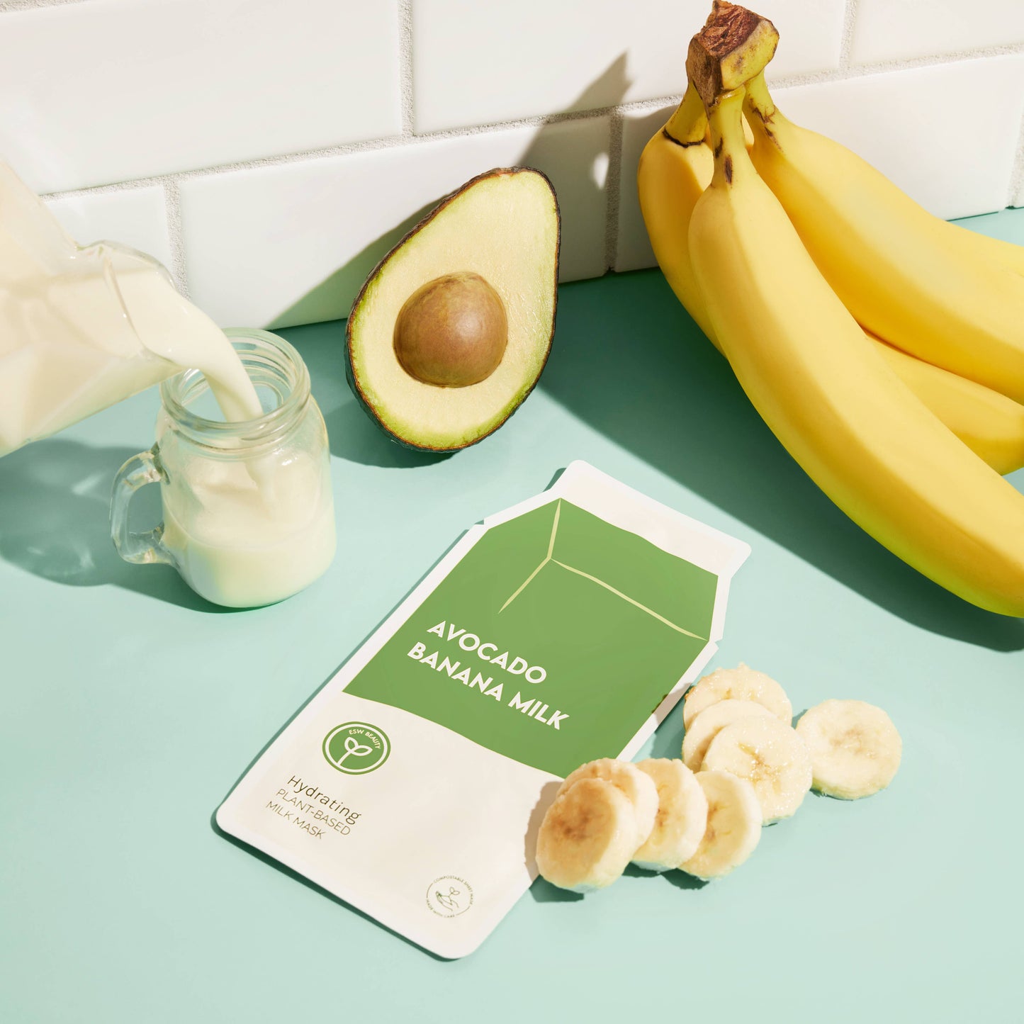 Avocado Banana Milk Hydrating Plant-Based Milk Sheet Mask: Regular