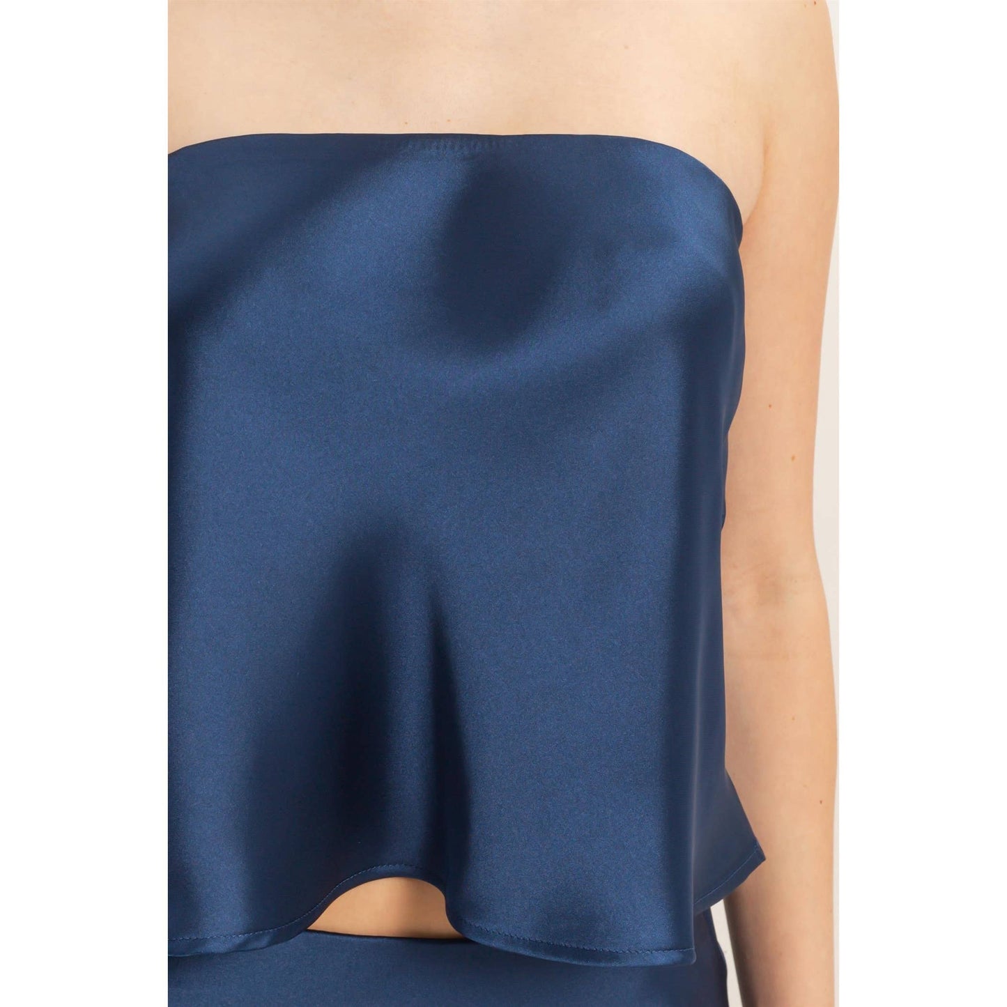 Satin Strapless Tube Top