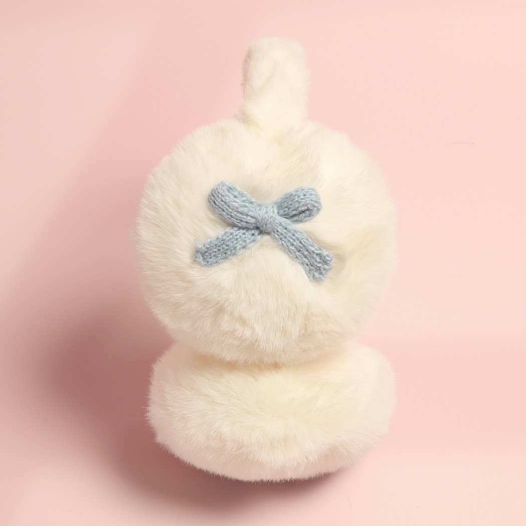 Bow Detailed Faux Fur Luxury Soft Earmuffs