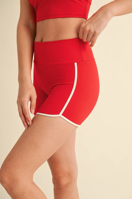 High-Waisted Contrast Shorts