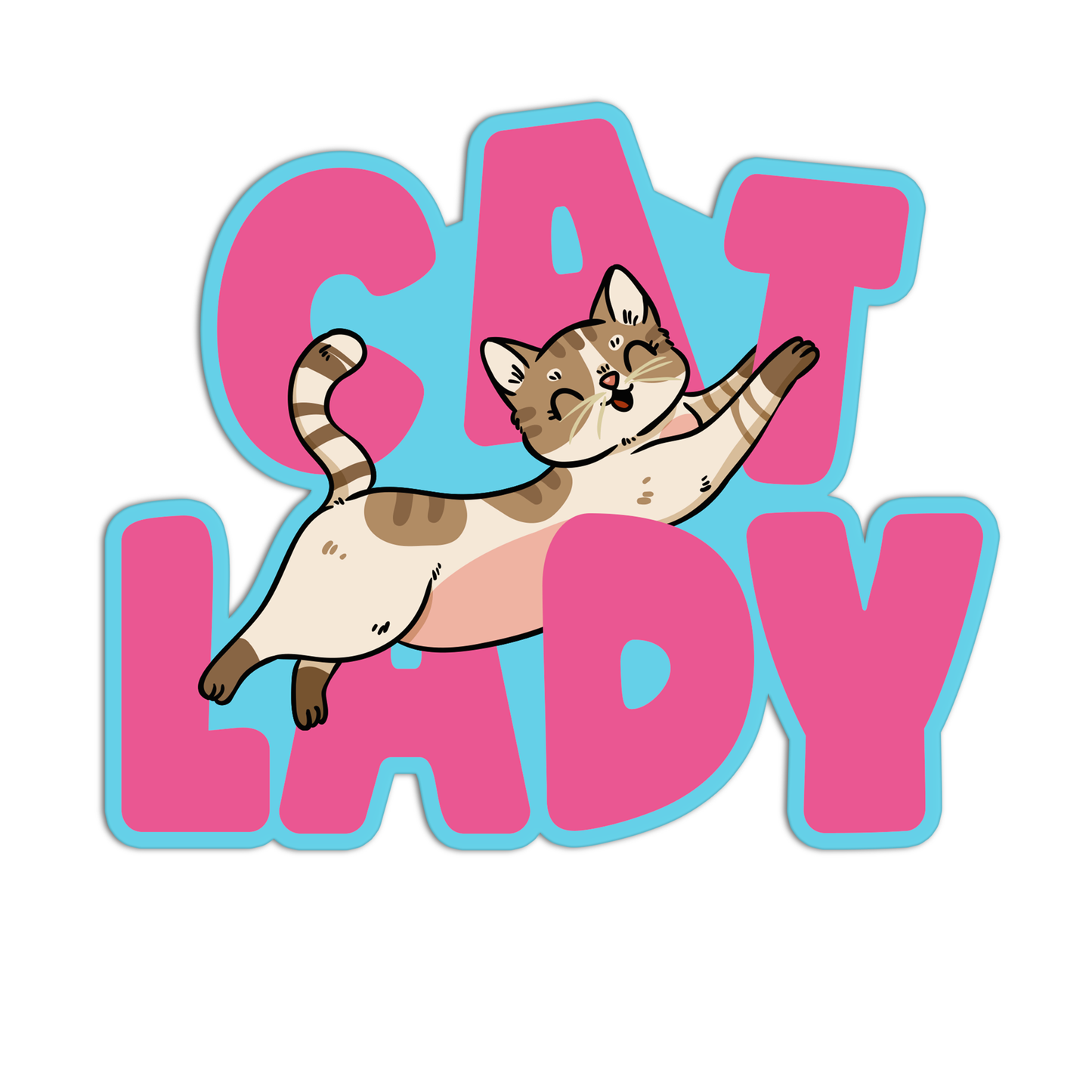 Cat Lady Textured Stickers