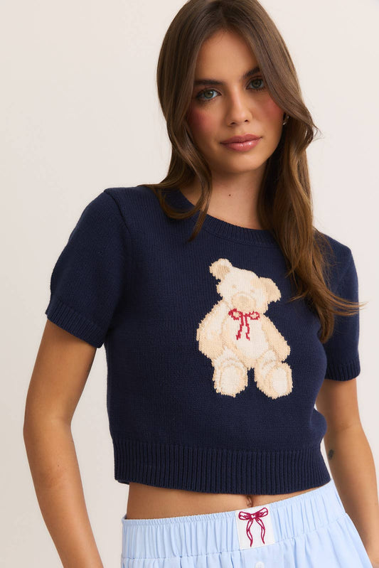 Short Sleeve Teddy Bear Top