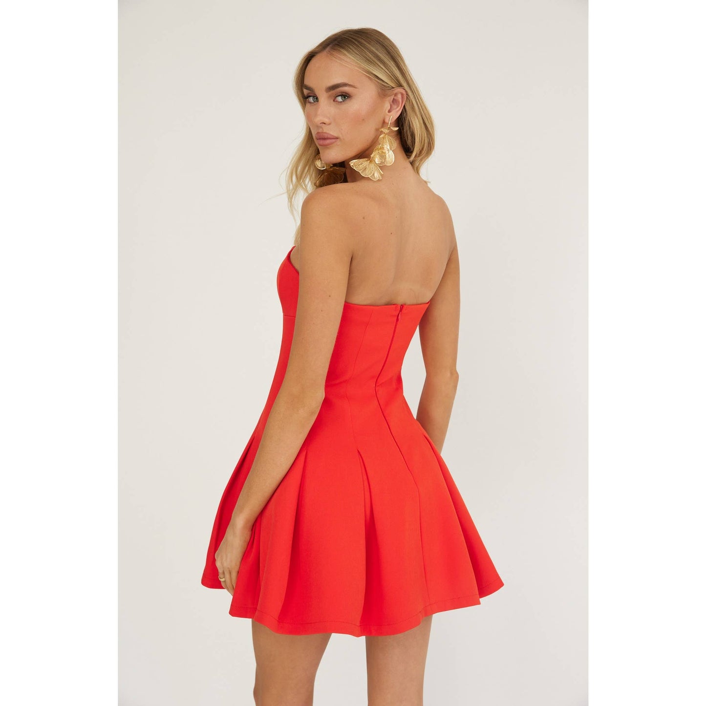 Tube Top Solid Mini Dress