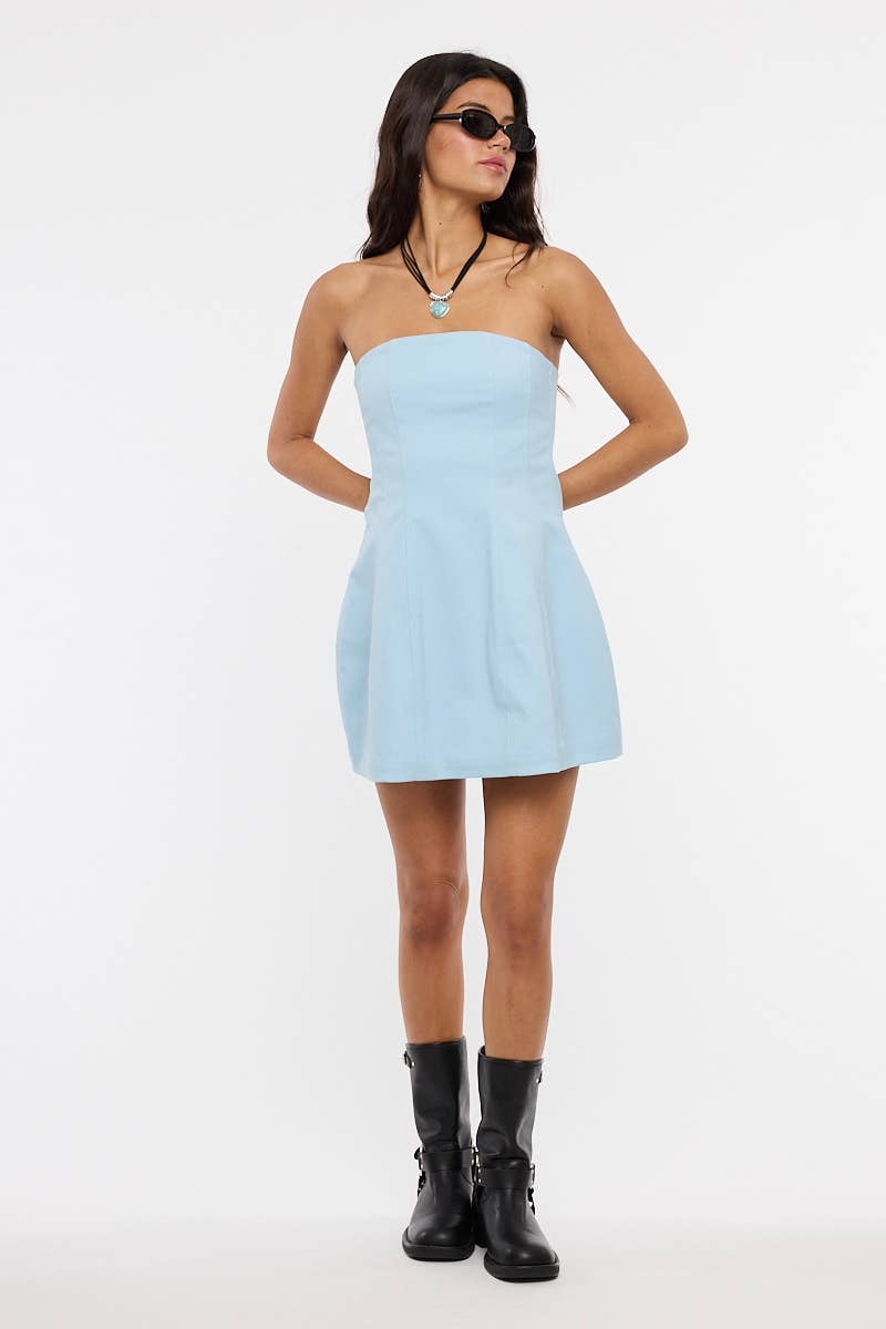 Solid Straight Tube Mini Dress