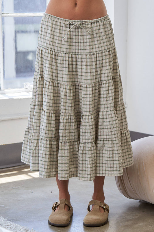 Tiered Plaid Skirt