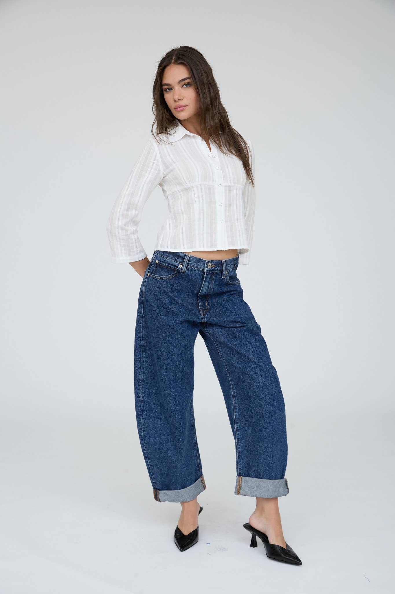 Collared White Button Up