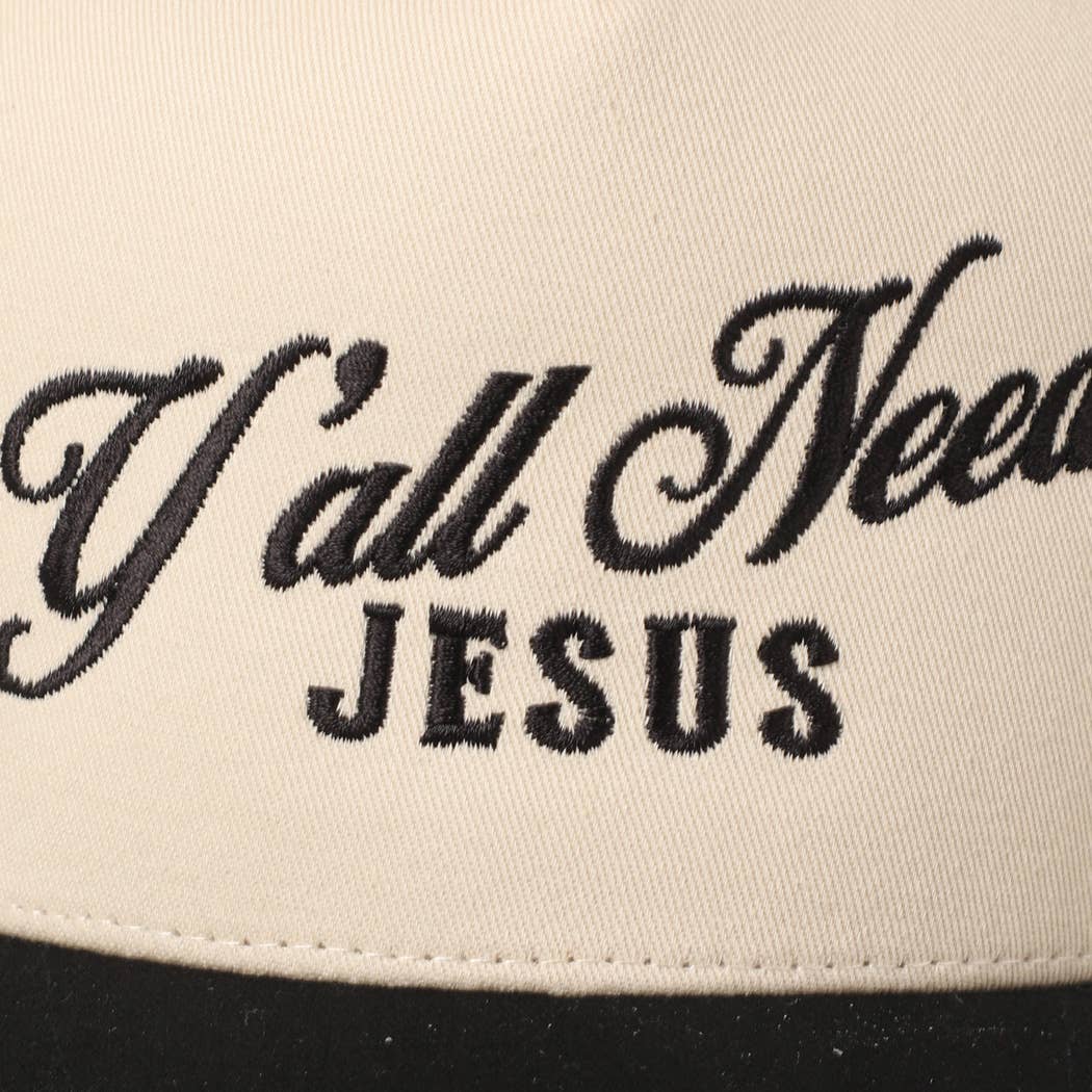 Y'all Need Jesus Lettering Embroidered Trucker Hat