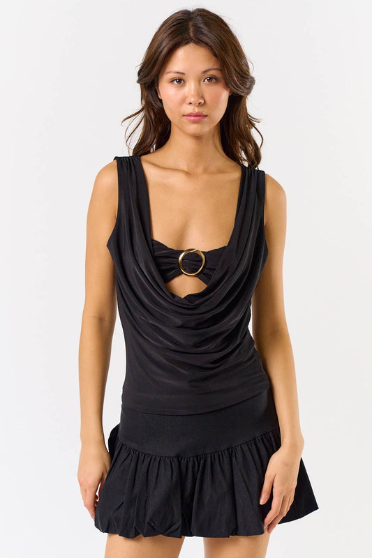 Ring Detailed cowl top