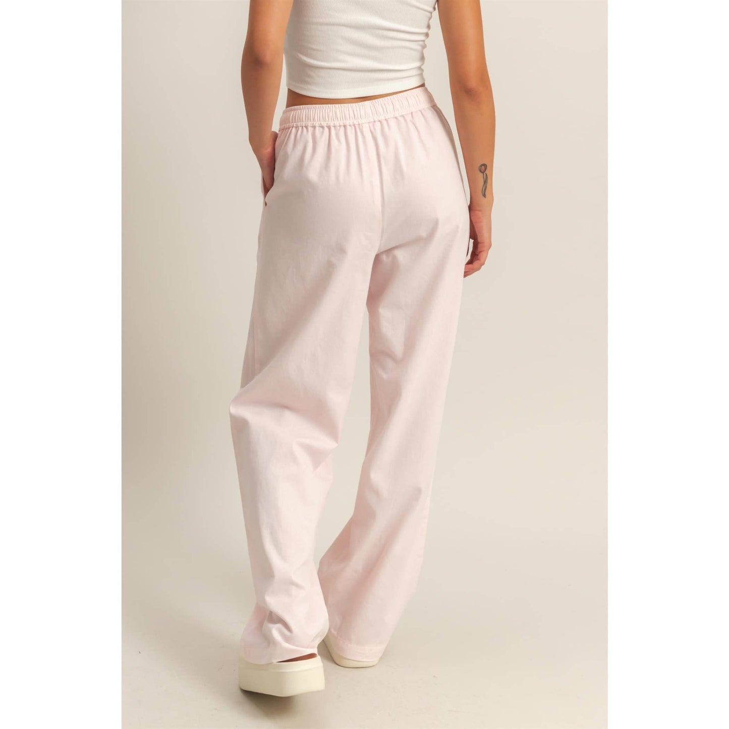 Casual Drawstring Straight Leg Pants