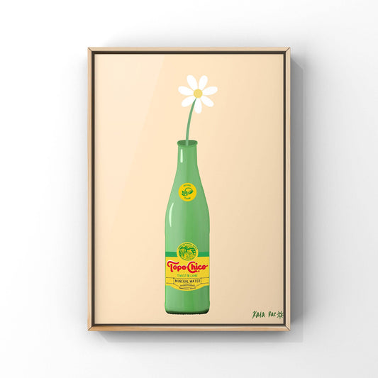 Topo Chico Daisy Vase Art Print