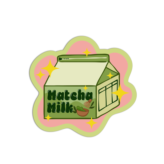 Matcha Milk Textured Stickers