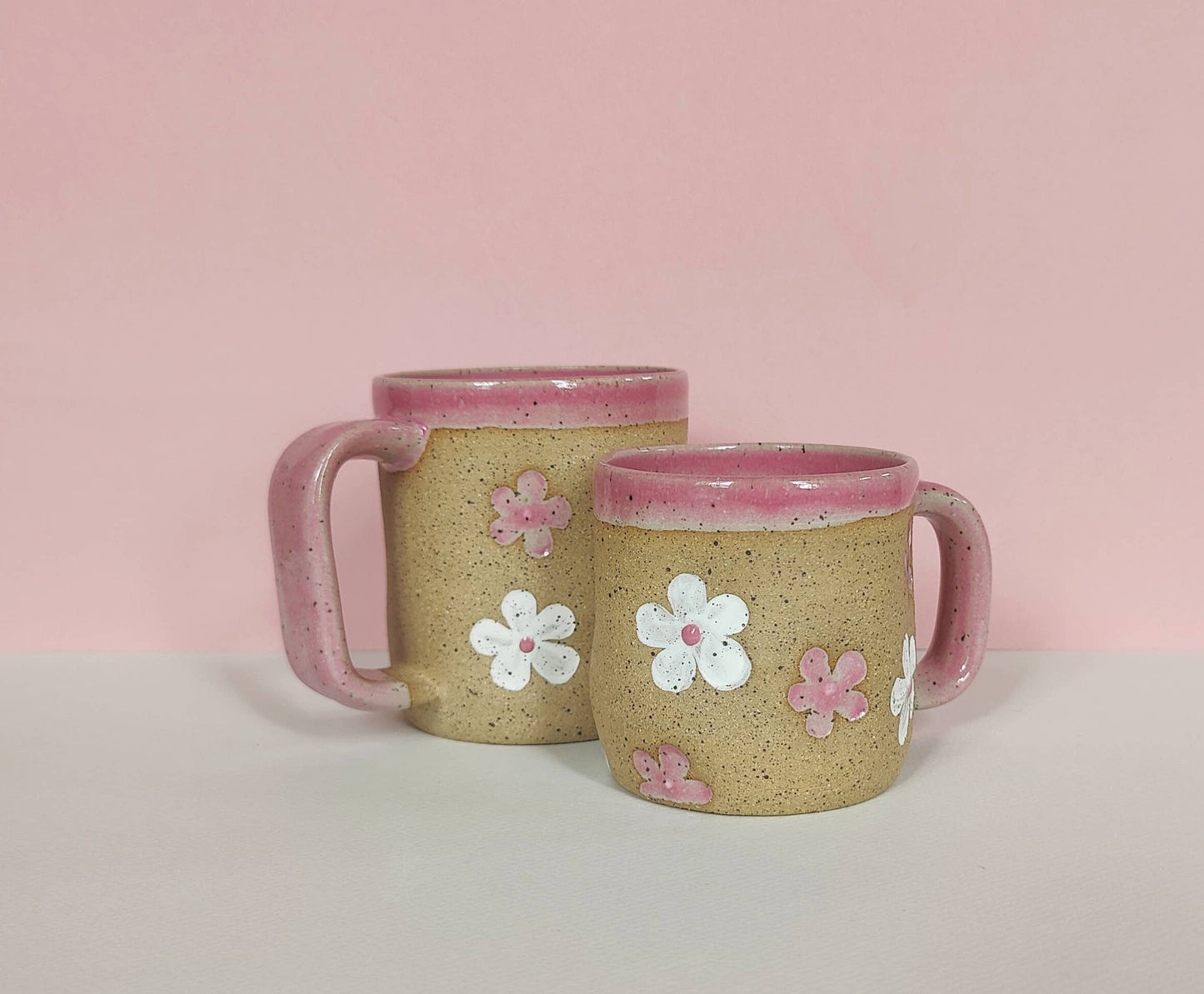 Primrose Pink Floral Ceramic Mug: 12oz