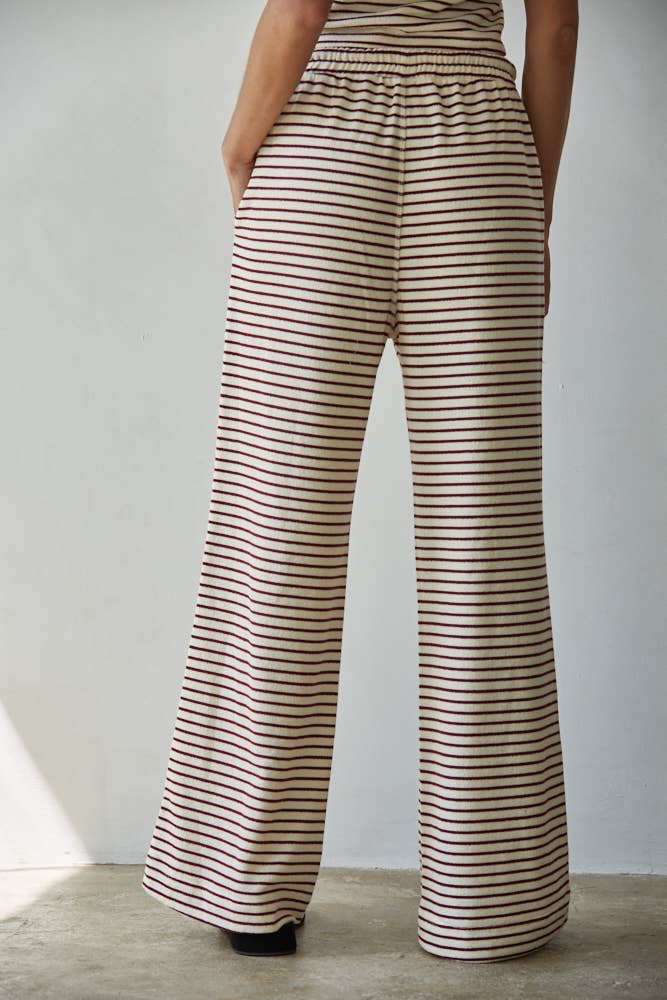 Knit Striped Flare Pants