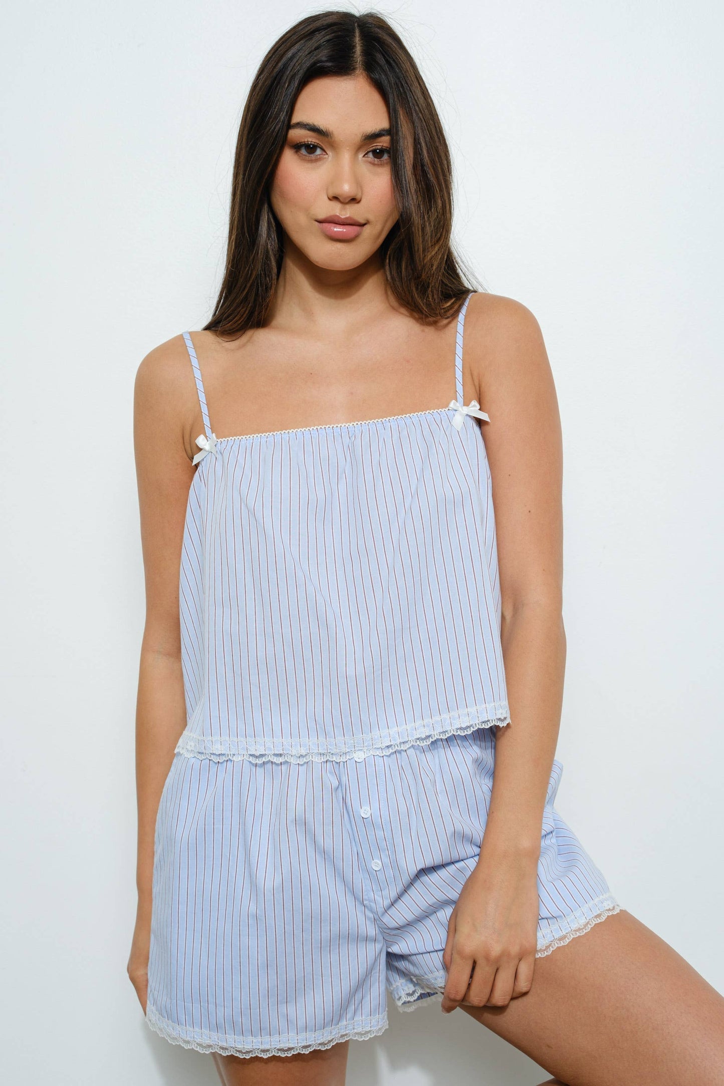 Blue Striped Shorts