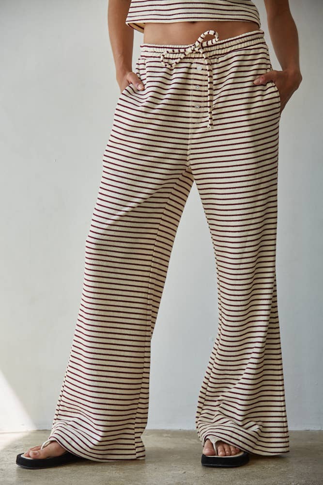 Knit Striped Flare Pants