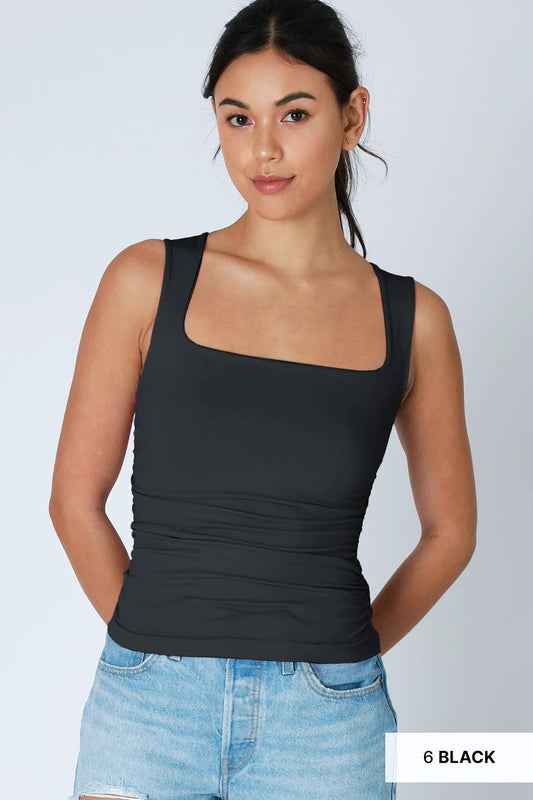 Clean Line Square Shirred Top