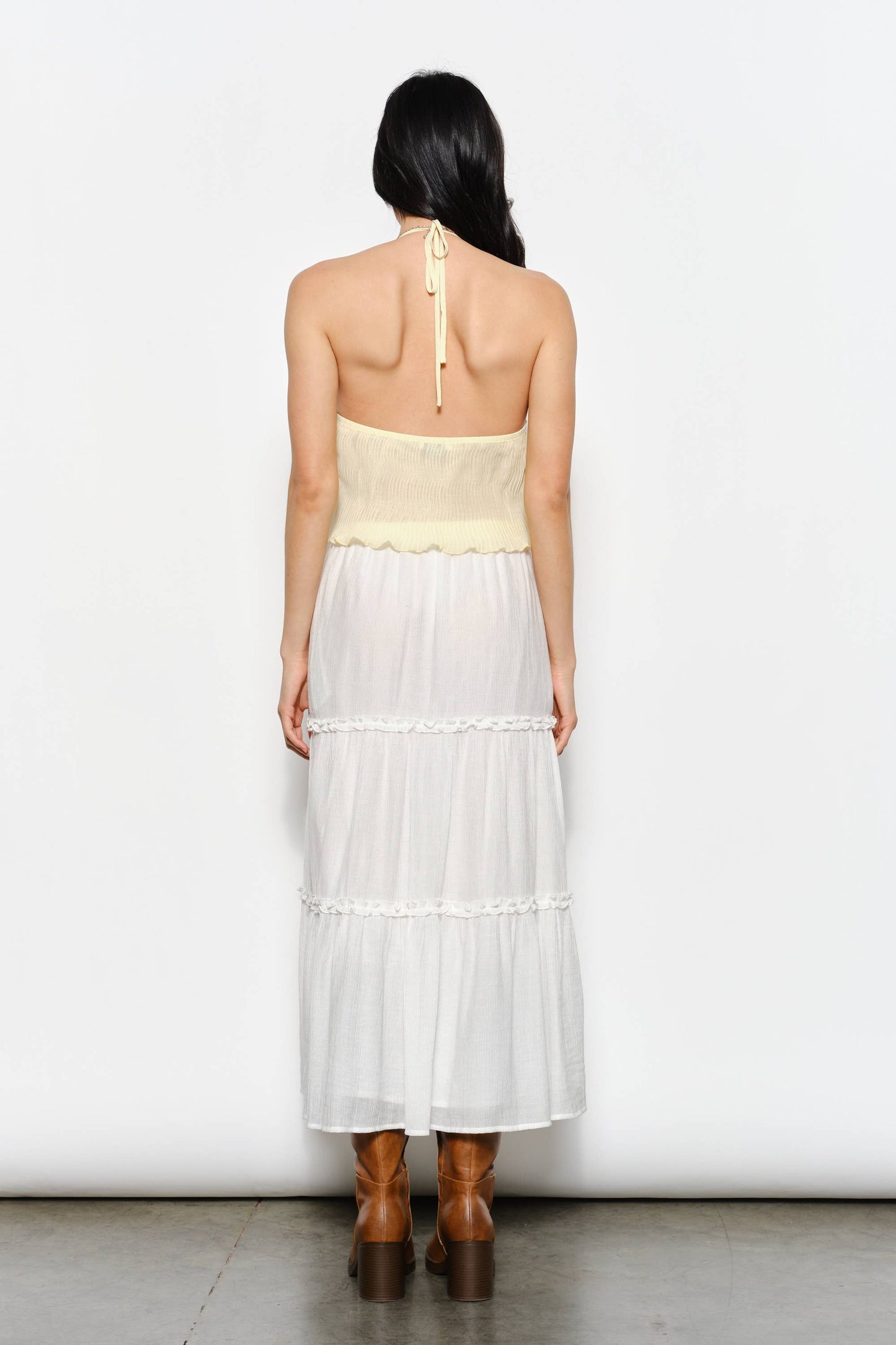 Ruffle Chiffon Maxi Skirt