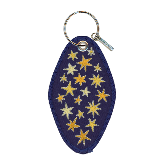 Lucky Star Embroidered Keychain