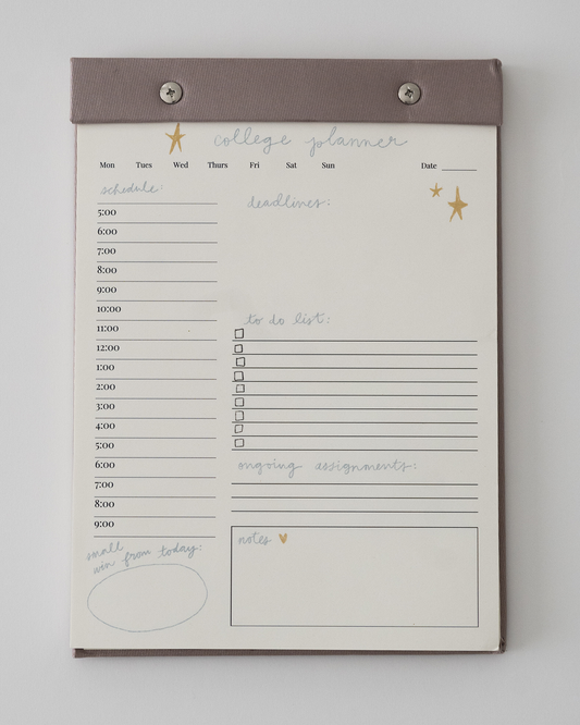 College Daily Planner Notepad
