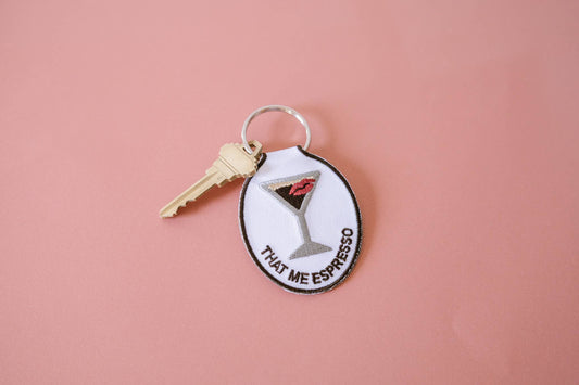 Espresso Embroidered Keychain