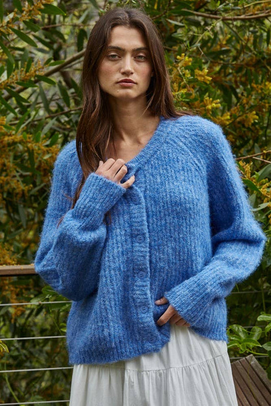 Cobalt Blue Sweater Cardigan