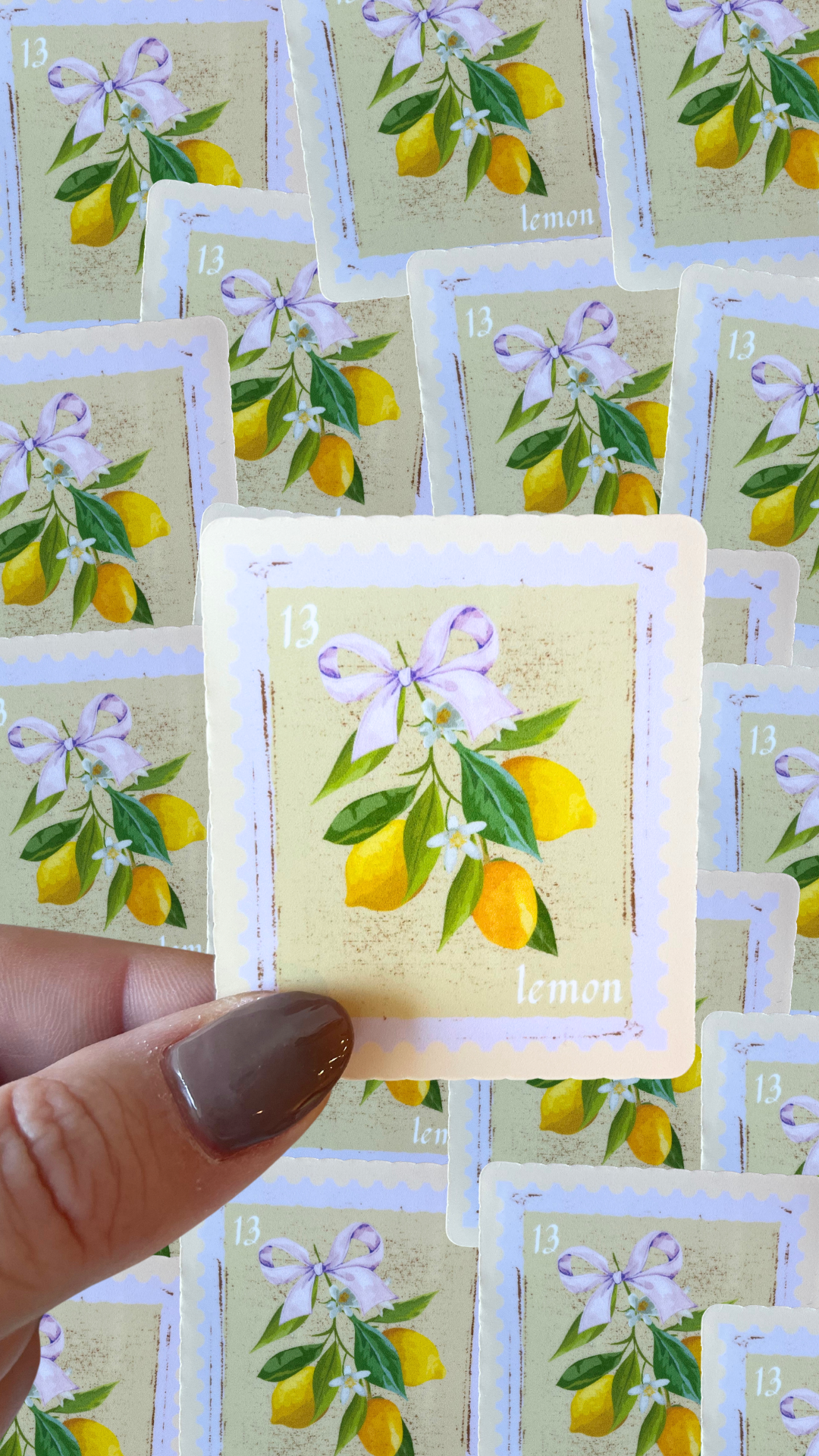 Vintage Lemon Stamp Sticker