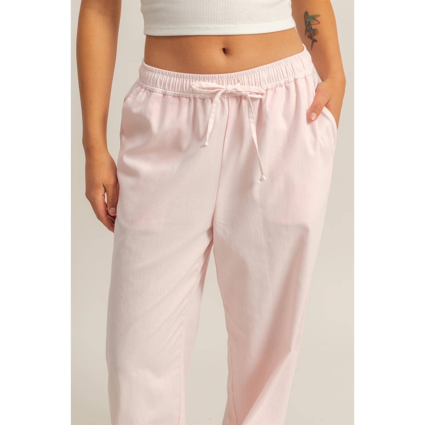 Casual Drawstring Straight Leg Pants
