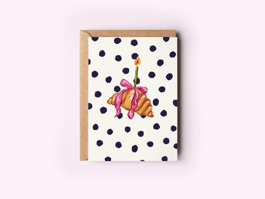 Croissant with Bow Celebration Congratulations Greeting Card