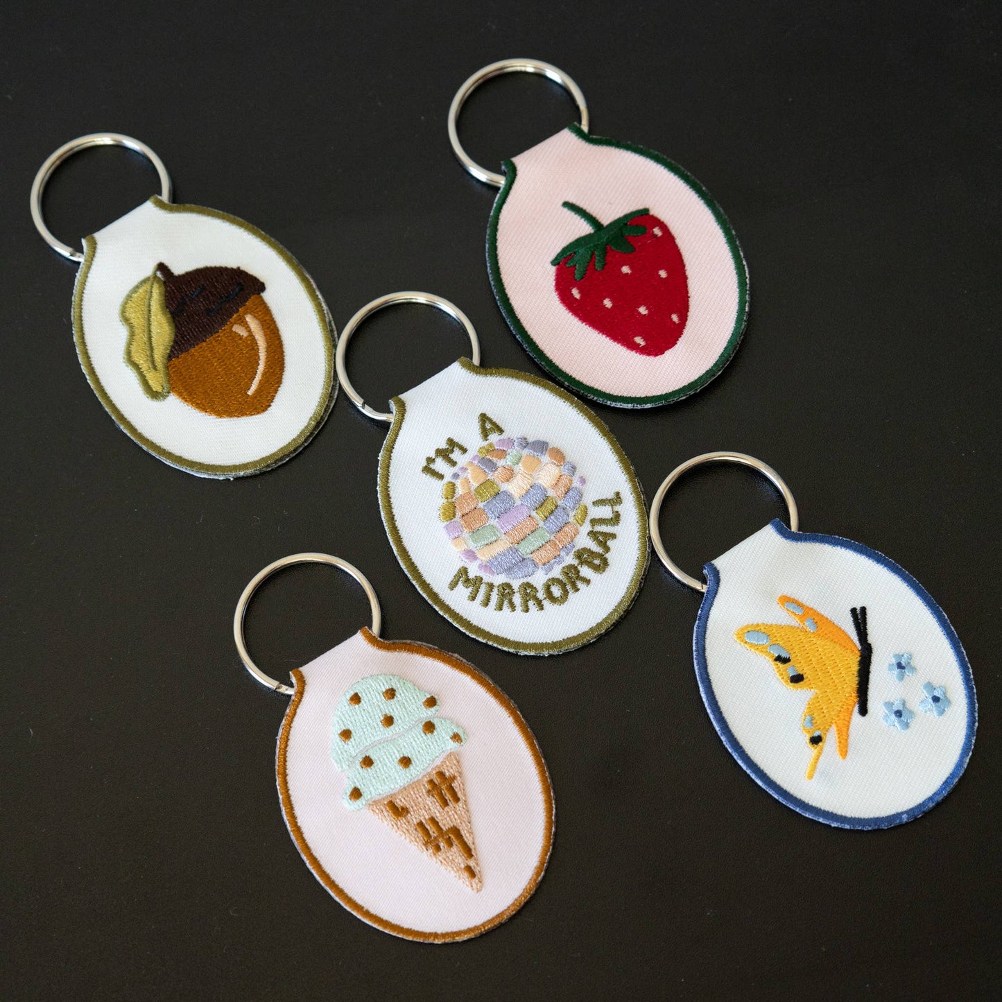 Butterfly Embroidered Keychain | car keys accessory