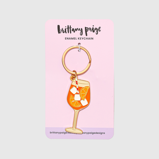 Aperol Spritz Enamel Keychain Bag Charm