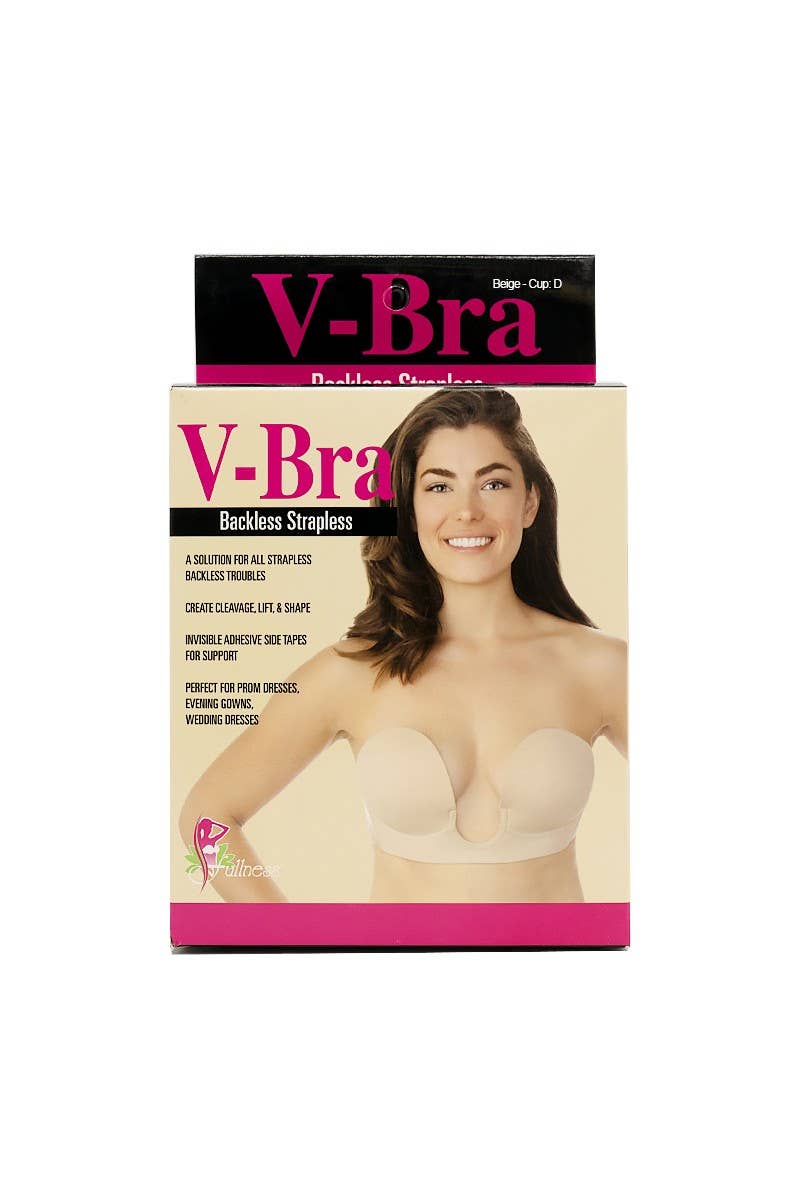 V-Bra Backless Strapless Bra Beige