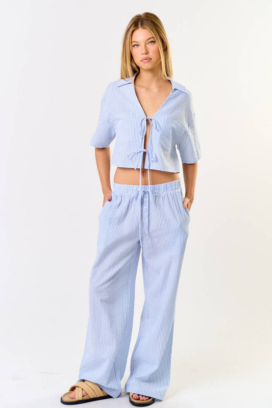 Stripe Wide Leg Pants