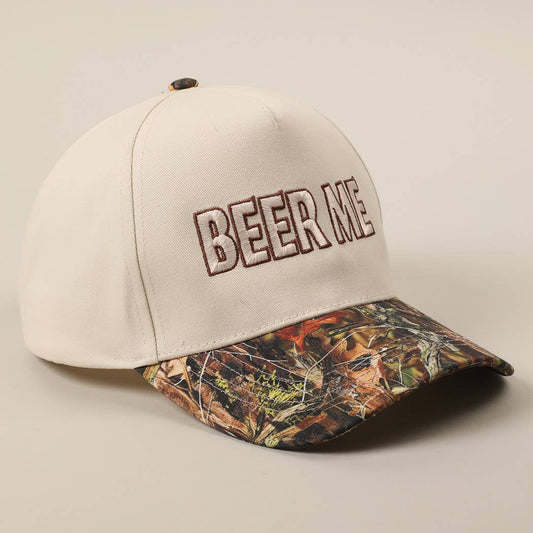 BEER ME Embroidery Camo Trucker Hat
