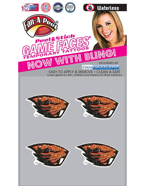 Oregon State Game Faces® Temporary Tattoos