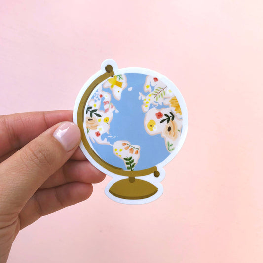 Floral Globe Vinyl Sticker